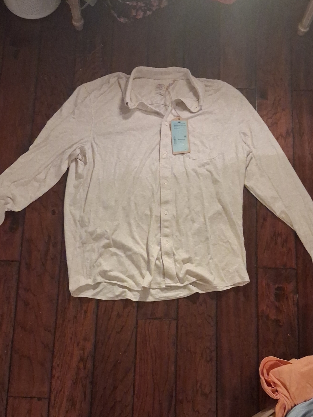 Faherty Men's Light Cream Button-Up Cardigan